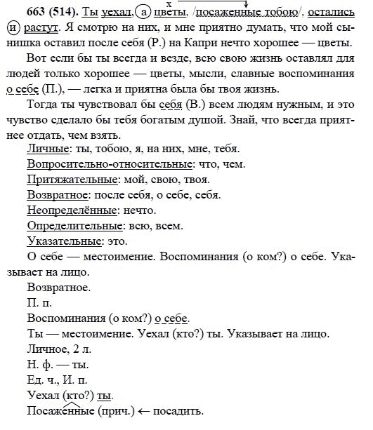 Русский язык, 6 класс, М.М. Разумовская, 2009 - 2012, задание: 663(514)