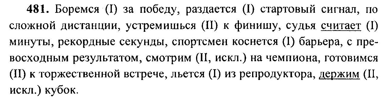 Русский язык, 6 класс, М.Т. Баранов, Л.А. Тростенцова, Т.А. Ладыженская, 2011, задание: 481