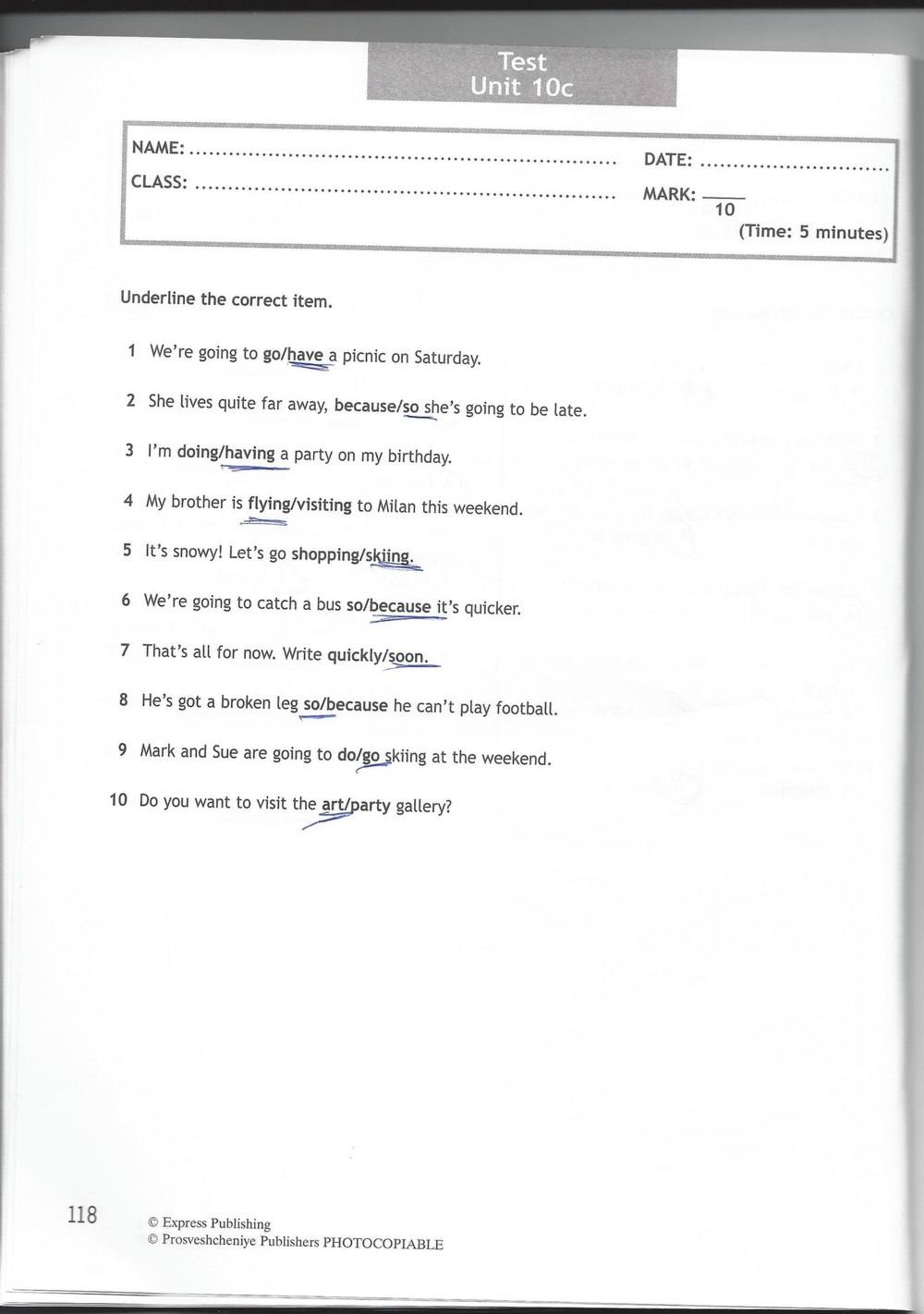 Spotlight 6: Test Booklet, 6 класс, Ваулина, Эванс, Дули, 2010, задание: стр. 118