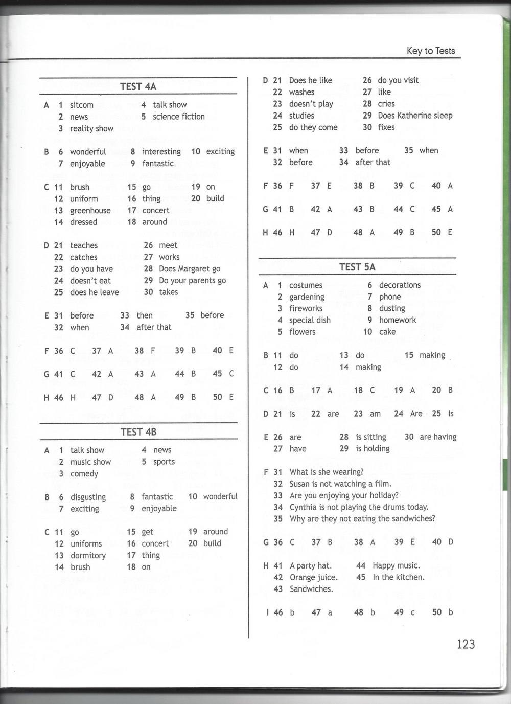 Spotlight 6: Test Booklet, 6 класс, Ваулина, Эванс, Дули, 2010, задание: стр. 123