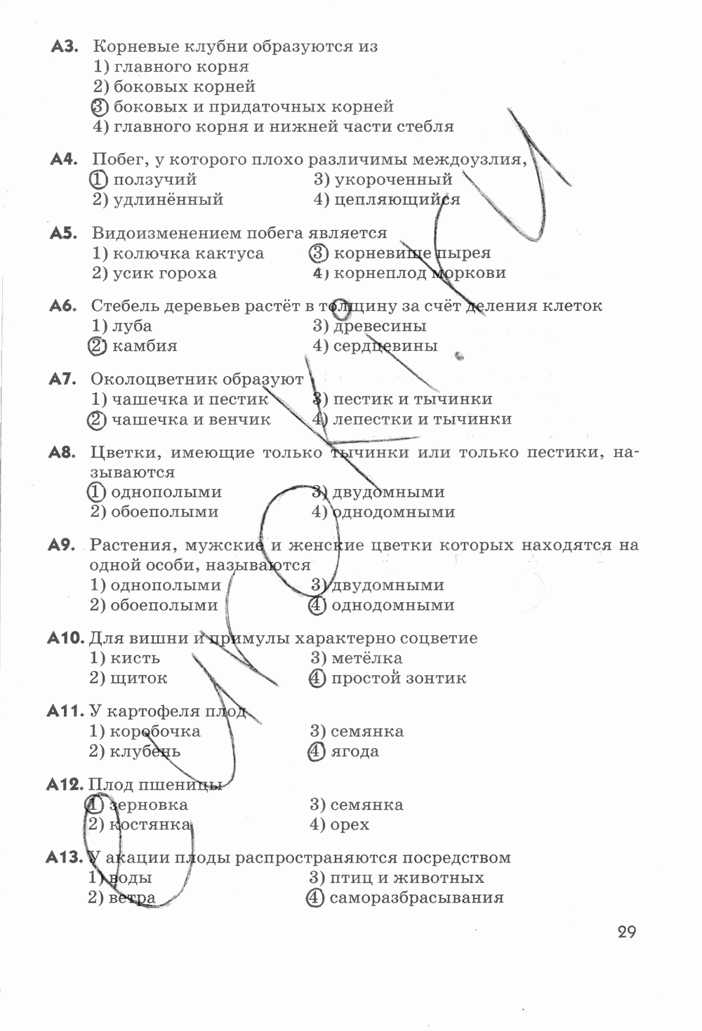 Рабочая тетрадь, 6 класс, Пасечник В.В., 2013, задание: стр. 29