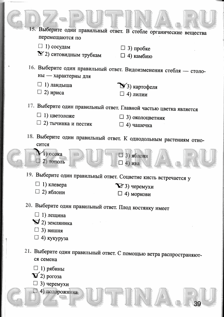 Рабочая тетрадь, 6 класс, Преображенская, 2013 - 2016, задание: 39