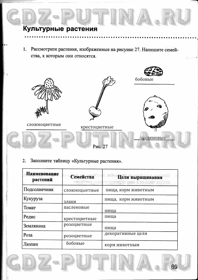 Рабочая тетрадь, 6 класс, Преображенская, 2013 - 2016, задание: 69