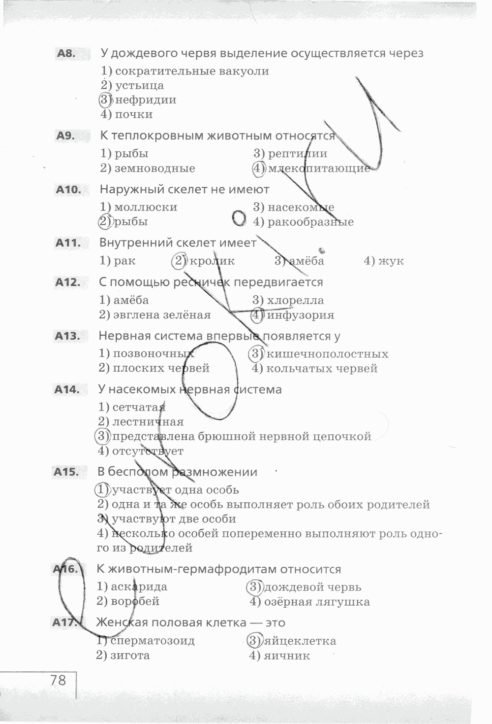 Рабочая тетрадь (с белочкой), 6 класс, Сонин Н.И., 2014, задание: стр. 78