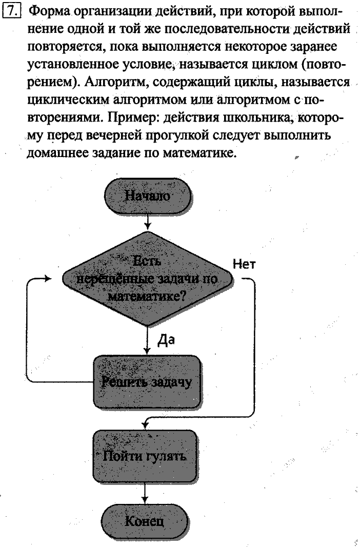 Учебник, 6 класс, Босова, 2015, § 17. Типы алгоритмов Задача: 7