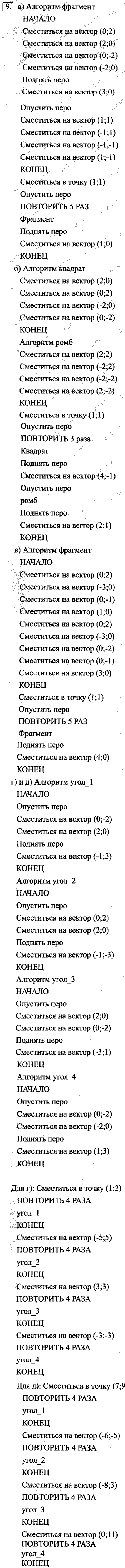Учебник, 6 класс, Босова, 2015, § 18. Управление исполнителем Чертежник Задача: 9