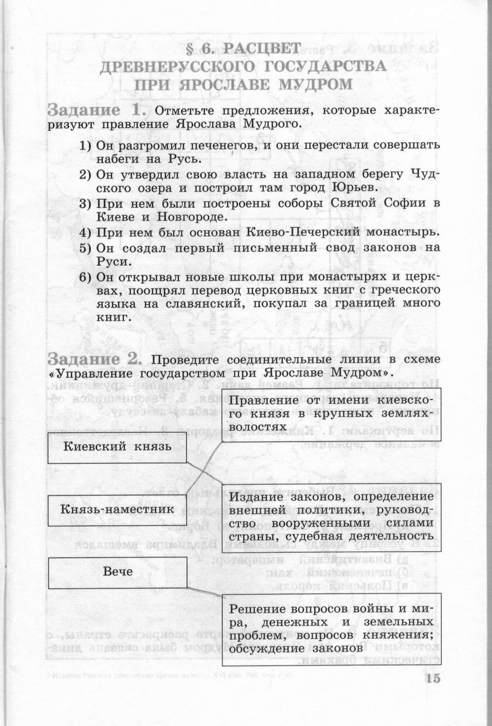 Рабочая тетрадь, 6 класс, Данилов, Косулина, 2011, задание: стр. 15