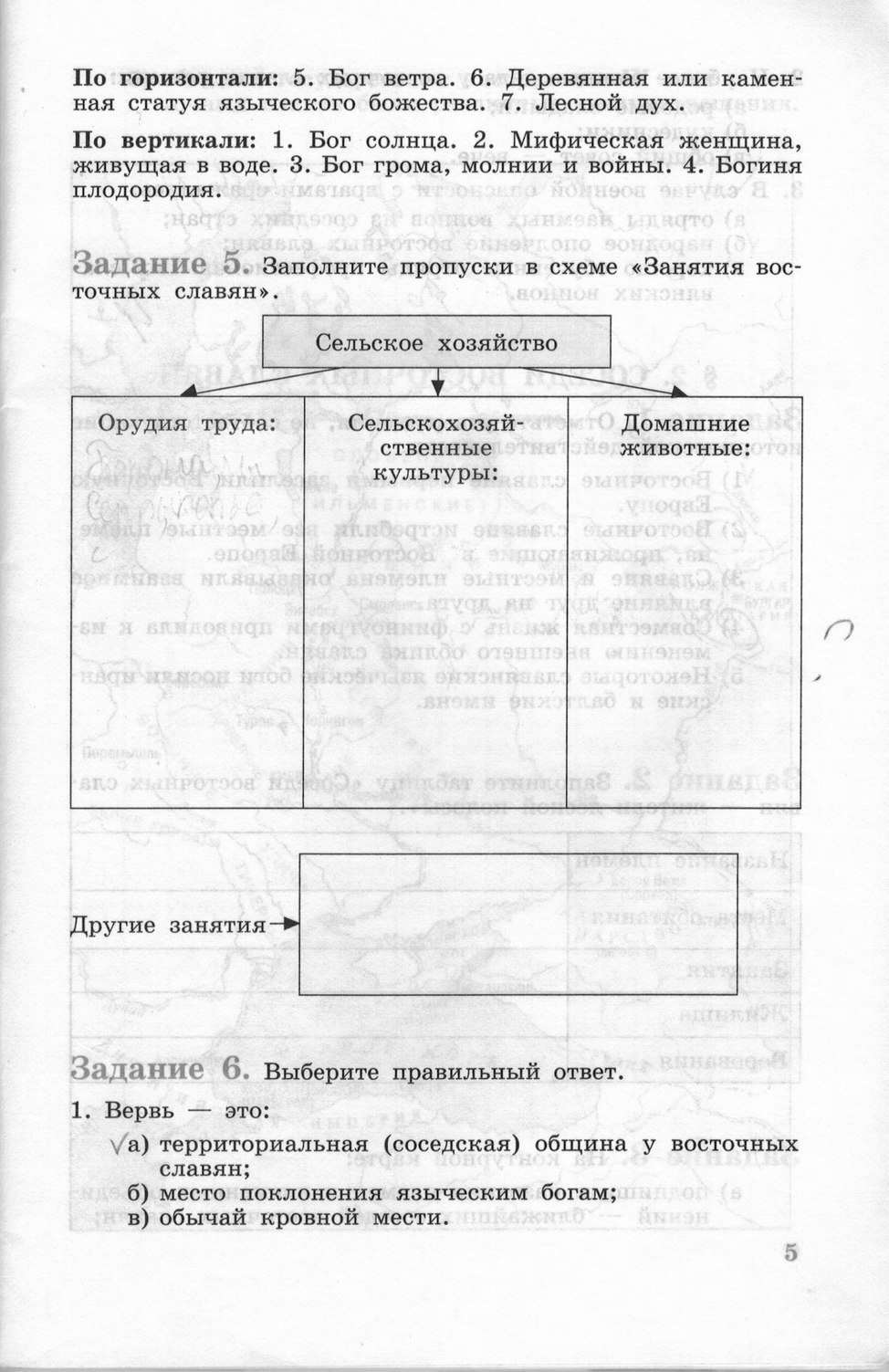 Рабочая тетрадь, 6 класс, Данилов, Косулина, 2011, задание: стр. 5