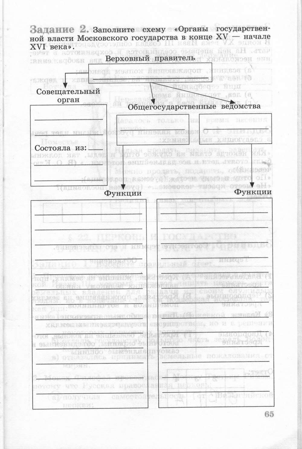 Рабочая тетрадь, 6 класс, Данилов, Косулина, 2011, задание: стр. 65