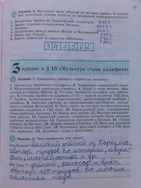 Рабочая тетрадь, 6 класс, Крючкова, 2012, задание: стр. 31