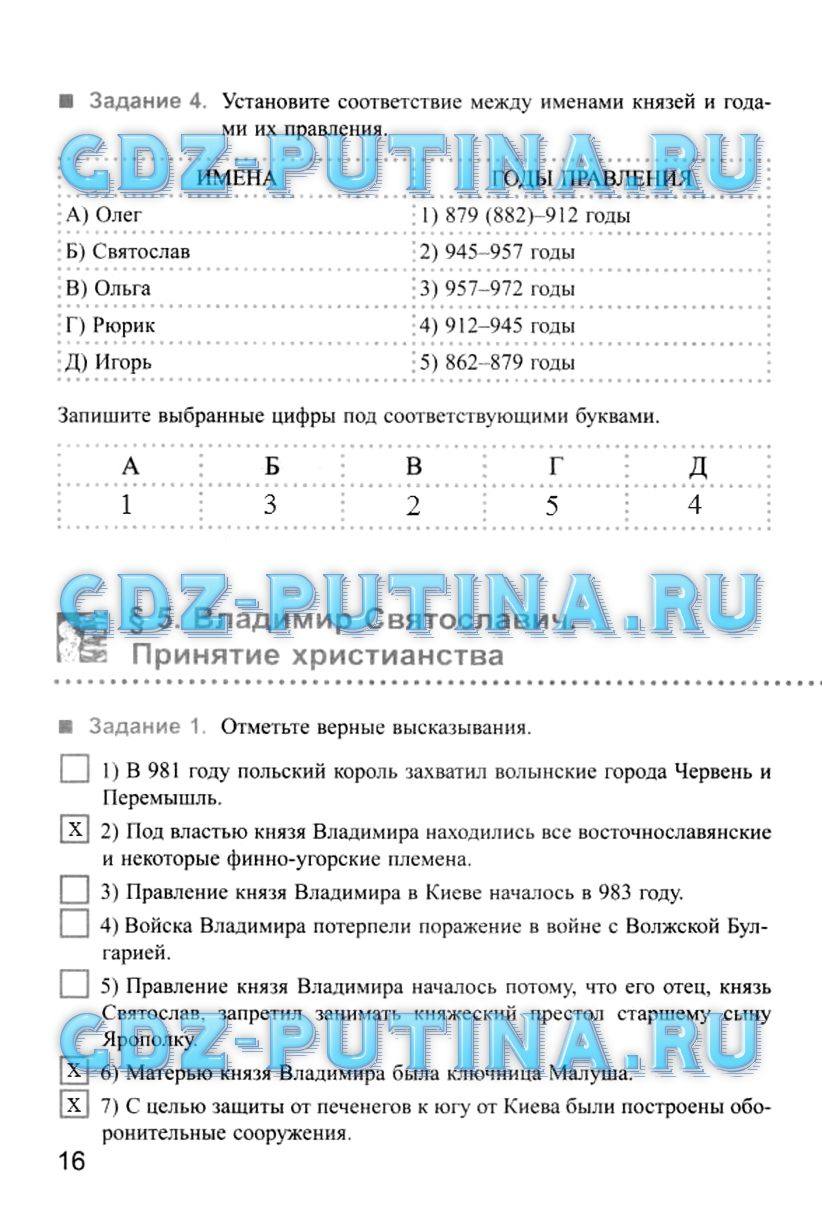 Рабочая тетрадь, 6 класс, Симонова Е.В., 2013, задание: 16