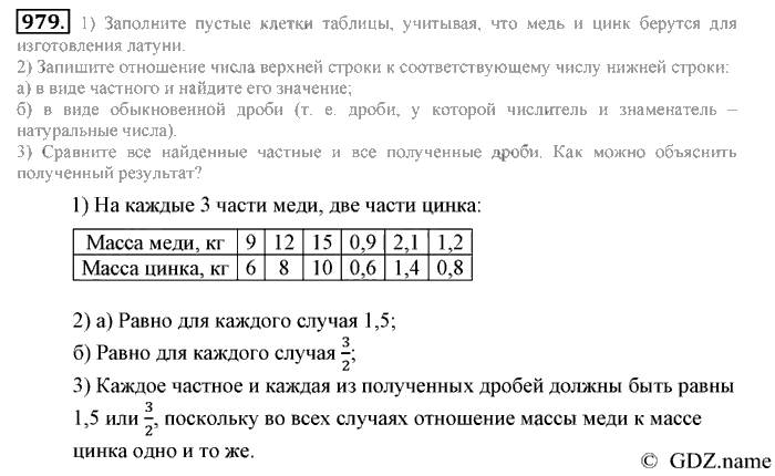 Математика, 6 класс, Зубарева, Мордкович, 2005-2012, §33. Отношение двух чисел Задание: 979