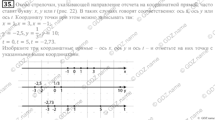 Математика, 6 класс, Зубарева, Мордкович, 2005-2012, §2. Положительные и отрицательные числа. Координатная прямая Задание: 35