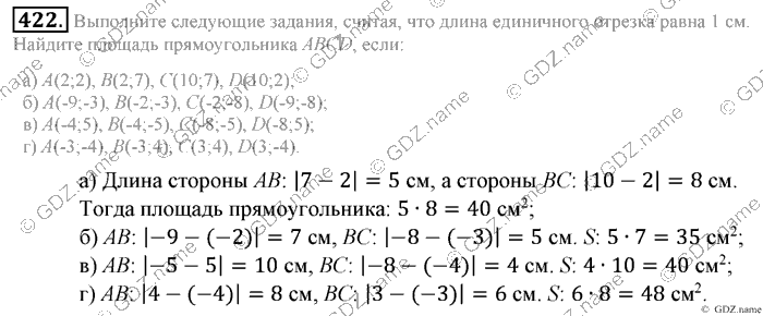 Математика, 6 класс, Зубарева, Мордкович, 2005-2012, §14. Координатная плоскость Задание: 422