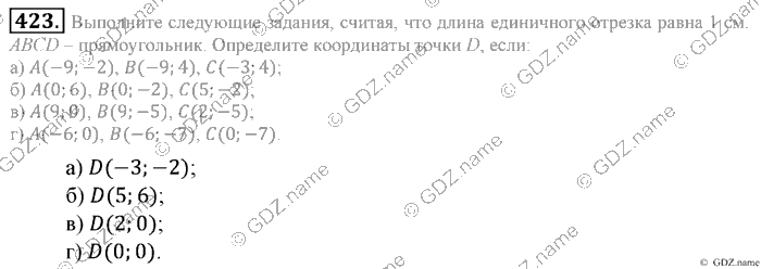 Математика, 6 класс, Зубарева, Мордкович, 2005-2012, §14. Координатная плоскость Задание: 423