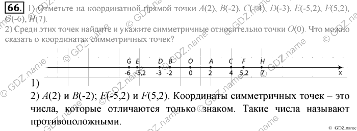 Математика, 6 класс, Зубарева, Мордкович, 2005-2012, §3. Модуль числа. Противоположные числа Задание: 66