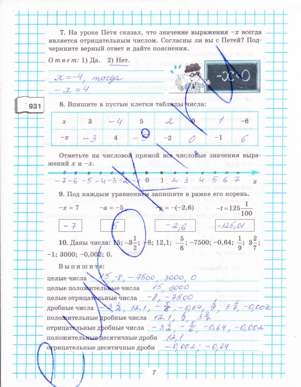 Рабочая тетрадь №2, 6 класс, Рудницкая В.Н., 2013, задание: стр. 7