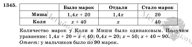 Математика, 6 класс, Виленкин, Жохов, 2004 - 2010, задание: 1345