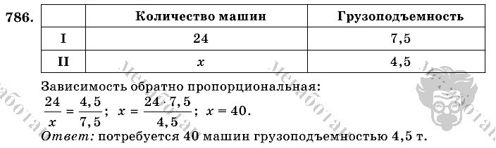 Математика, 6 класс, Виленкин, Жохов, 2004 - 2010, задание: 786