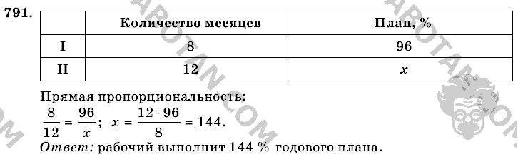 Математика, 6 класс, Виленкин, Жохов, 2004 - 2010, задание: 791