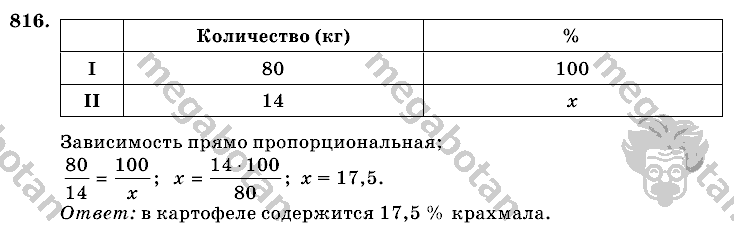 Математика, 6 класс, Виленкин, Жохов, 2004 - 2010, задание: 816
