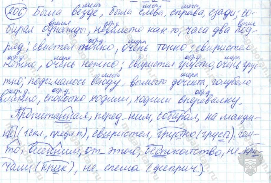 Русский язык, 7 класс, Баранов, 2007 - 2011, задание: 206