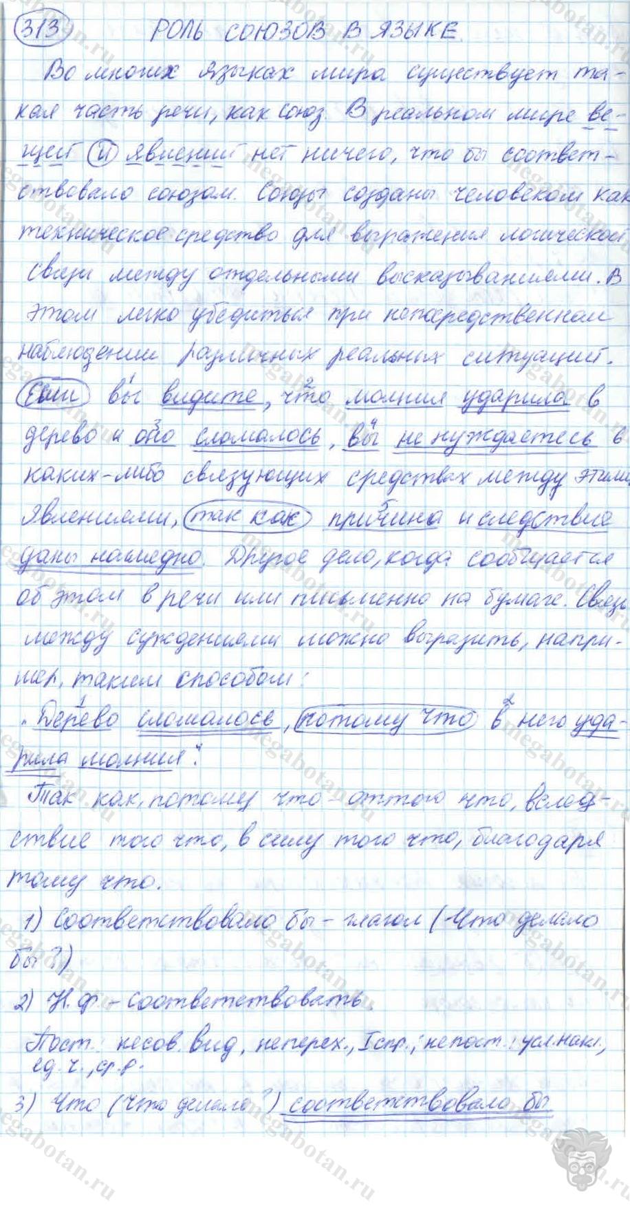 Русский язык, 7 класс, Баранов, 2007 - 2011, задание: 313