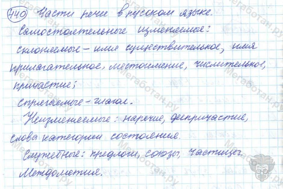 Русский язык, 7 класс, Баранов, 2007 - 2011, задание: 440