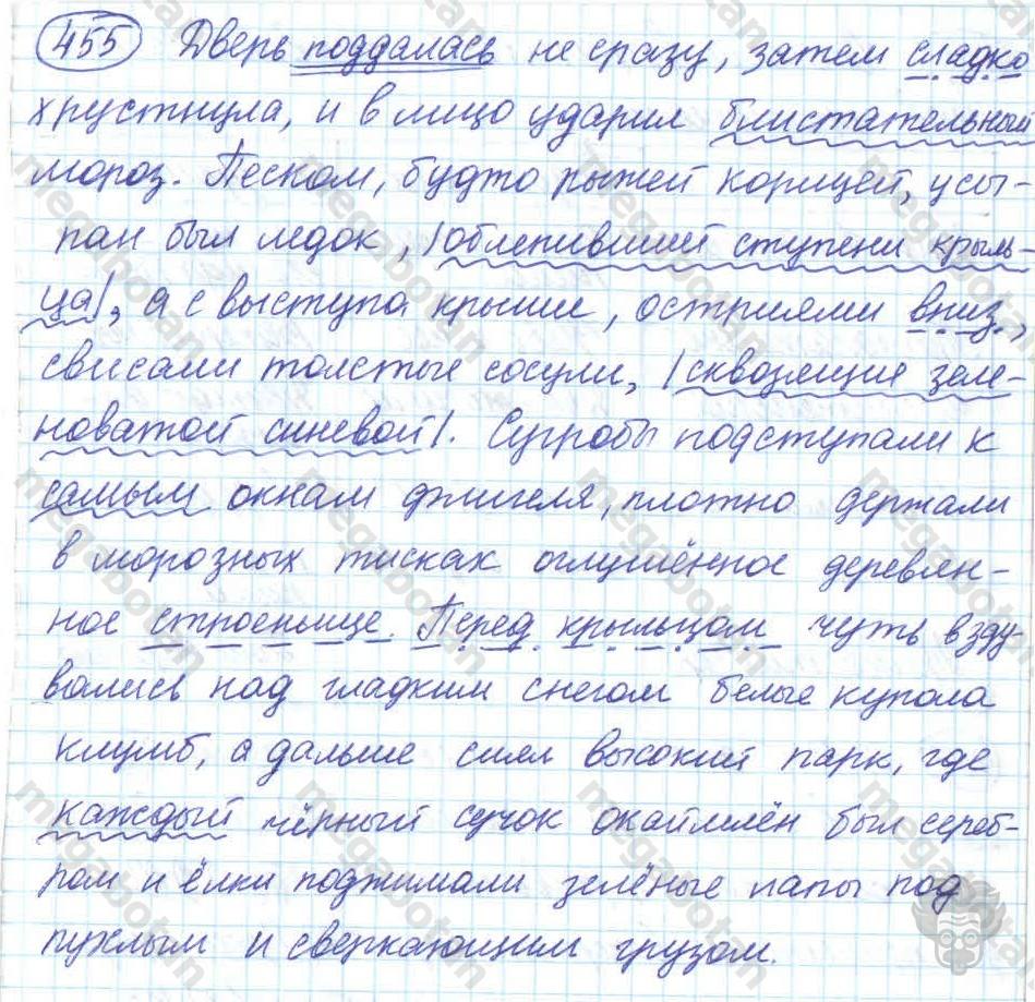 Русский язык, 7 класс, Баранов, 2007 - 2011, задание: 455