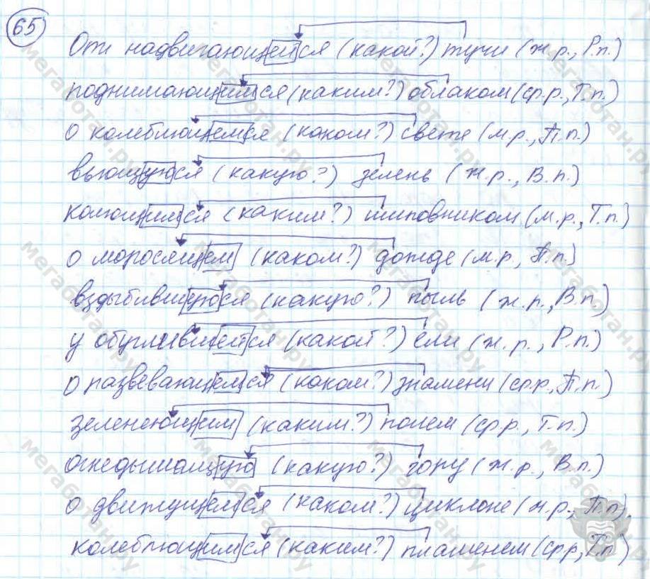 Русский язык, 7 класс, Баранов, 2007 - 2011, задание: 65