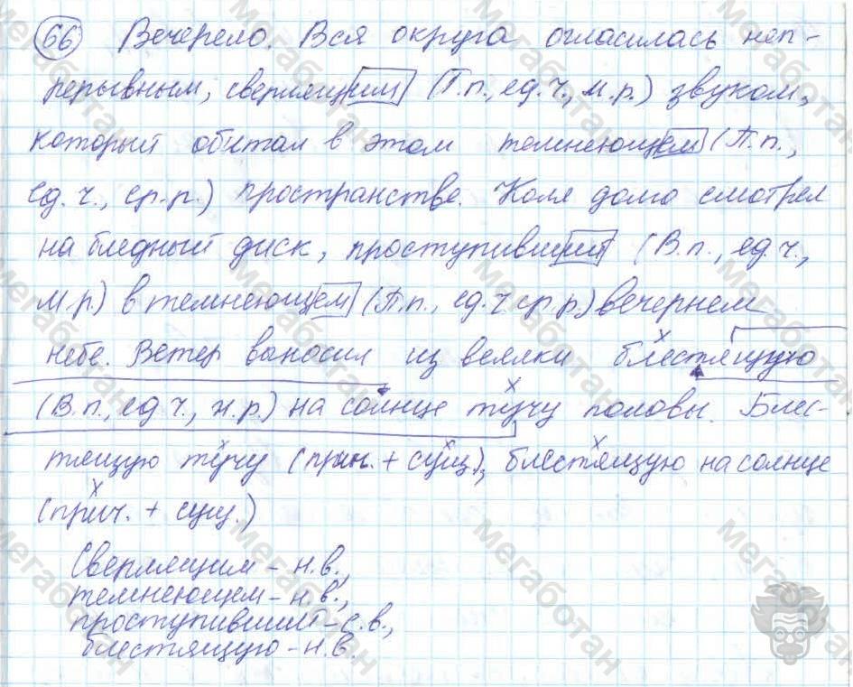 Русский язык, 7 класс, Баранов, 2007 - 2011, задание: 66
