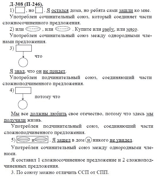 3-е изд, 7 класс, М.М. Разумовская, 2006 / 1999, задание: д308п246