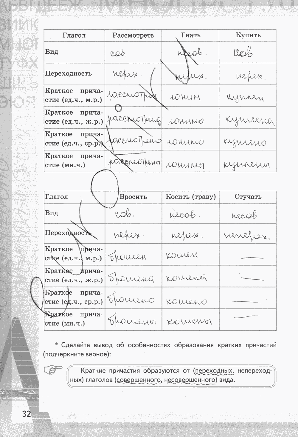 Рабочая тетрадь, 7 класс, Е.Л. Ерохина, 2013 - 2015, задание: стр. 32