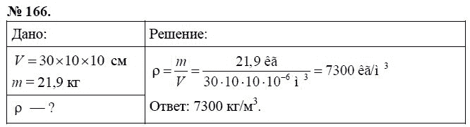 Сборник задач по физике, 7 класс, А.В. Перышкин, 2010, задание: 166