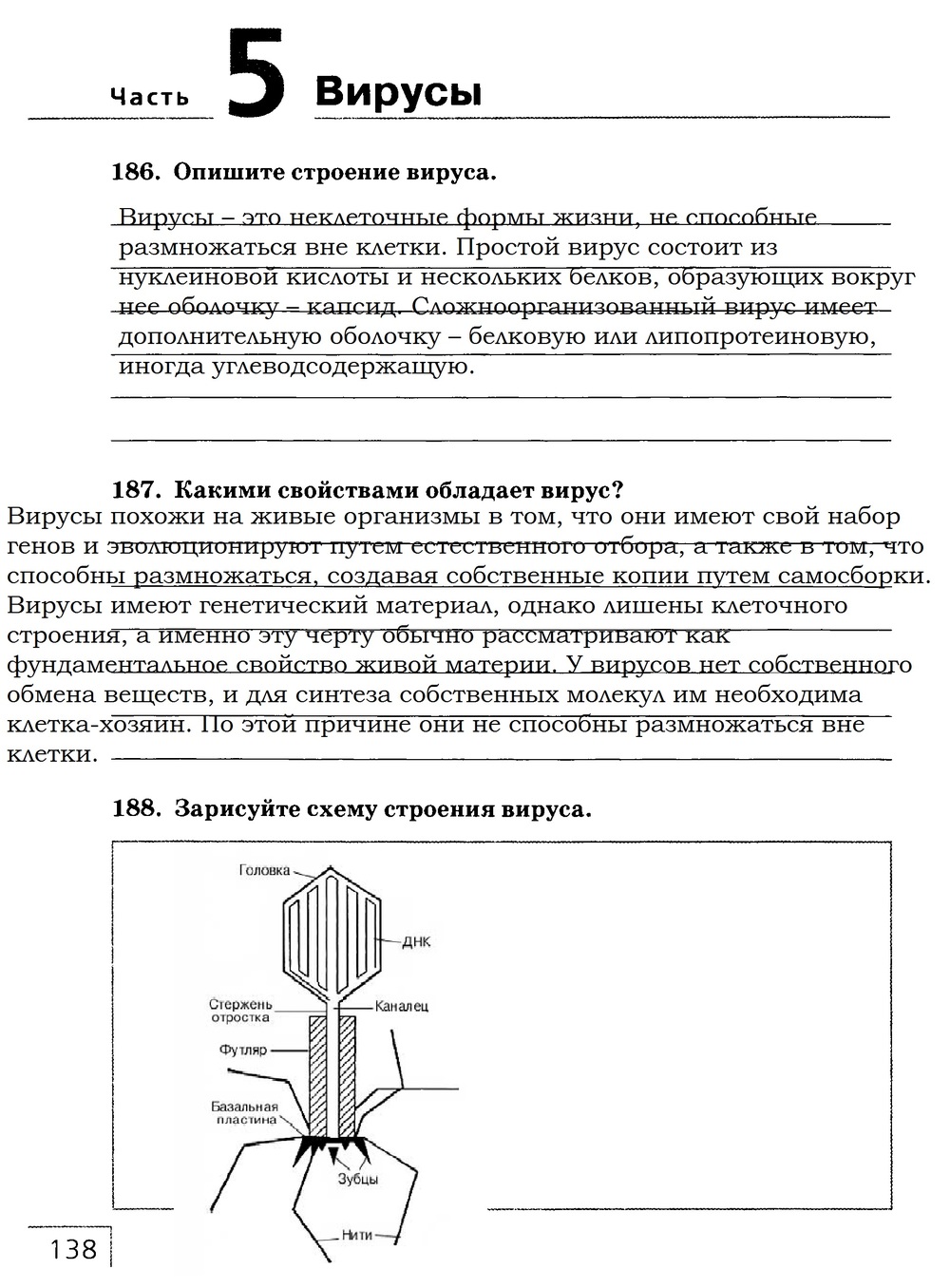 Рабочая тетрадь, 7 класс, Захаров В.Б., Сонин Н.И., 2015, задание: стр. 138