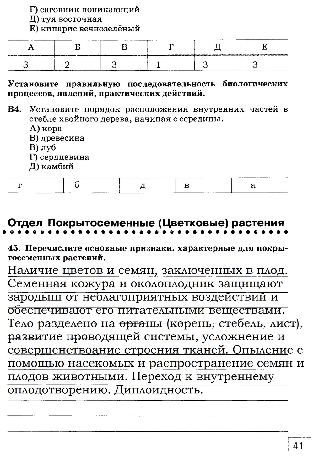 Рабочая тетрадь, 7 класс, Захаров В.Б., Сонин Н.И., 2015, задание: стр. 41