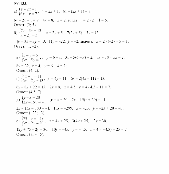 Алгебра, 7 класс, Макарычев, Миндюк, 2003, §16, 42. Способ подстановки Задание: 1133