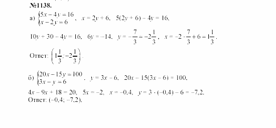 Алгебра, 7 класс, Макарычев, Миндюк, 2003, §16, 42. Способ подстановки Задание: 1138