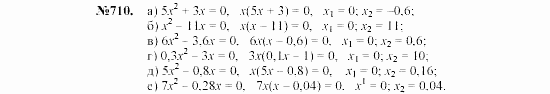 Алгебра, 7 класс, Макарычев, Миндюк, 2003, 27. Вынесение общего множителя за скобки Задание: 710