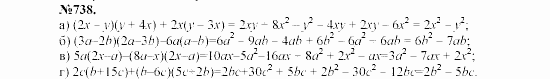 Алгебра, 7 класс, Макарычев, Миндюк, 2003, §11, 28. Умножение многочлена на многочлен Задание: 738