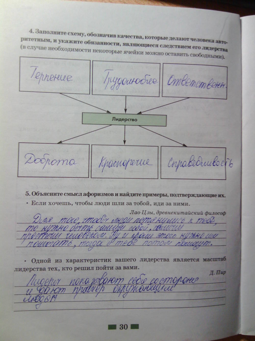 Рабочая тетрадь, 7 класс, Хромова И.С., 2014, задание: стр.30