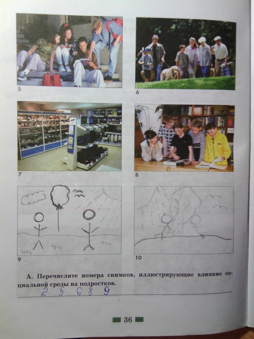 Рабочая тетрадь, 7 класс, Хромова И.С., 2014, задание: стр.36