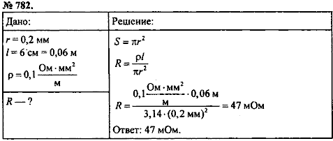 Сборник задач, 8 класс, Перышкин А.В., 2010, задача: 782