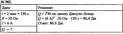 Сборник задач, 8 класс, Перышкин А.В., 2010, задача: 902