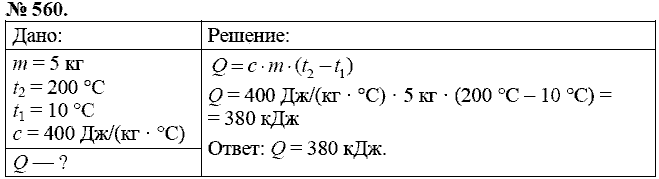 Сборник задач, 8 класс, Перышкин А.В., 2010, задача: 560