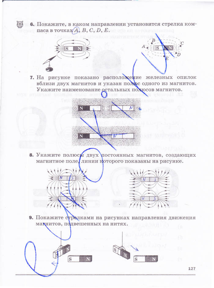 Рабочая тетрадь, 8 класс, Касьянов В.А. Дмитриева В.Ф., 2015, задача: стр. 127