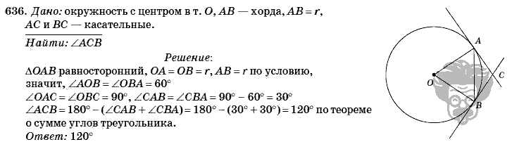 Геометрия, 8 класс, Л.С. Атанасян, 2009, задача: 636