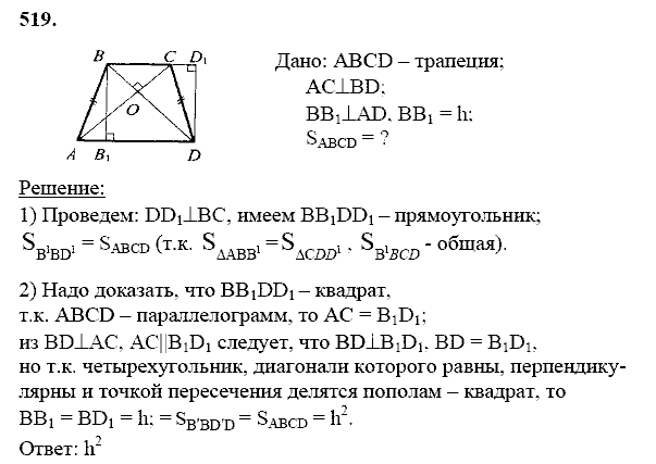Геометрия, 8 класс, Атанасян Л.С., 2014 - 2016, задание: 519