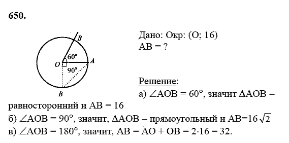 Геометрия, 8 класс, Атанасян Л.С., 2014 - 2016, задание: 650
