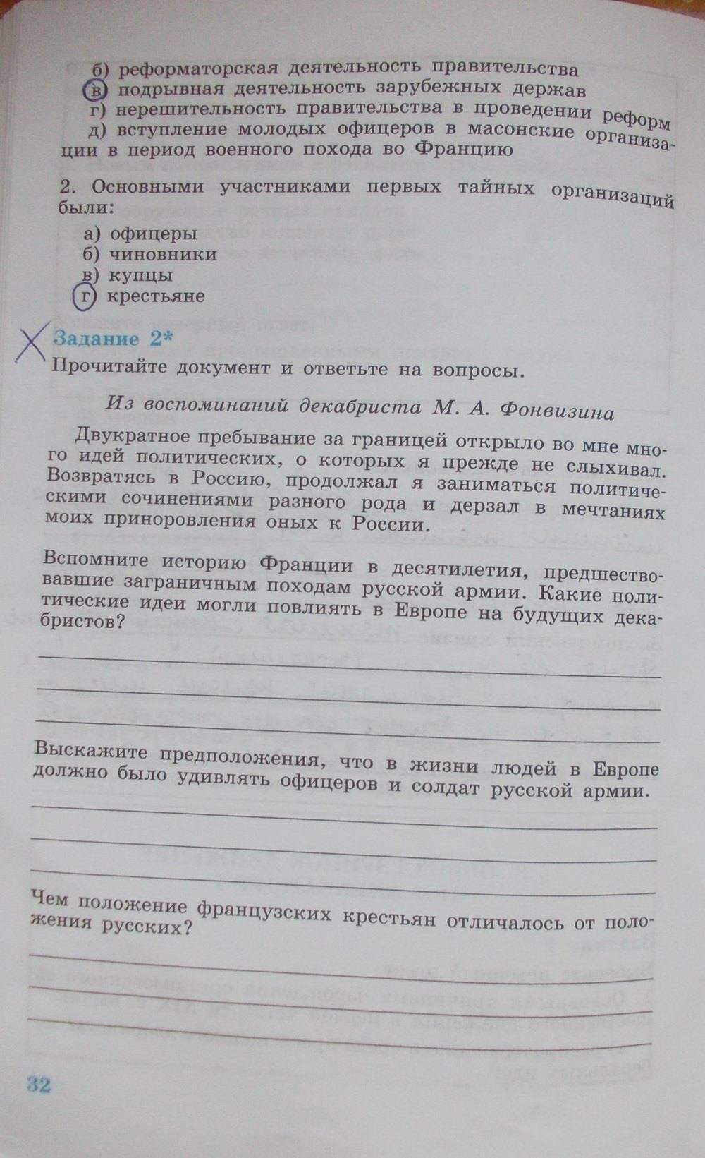 Рабочая тетрадь, 8 класс, Мищенко Т.М., 2014, задание: стр. 32